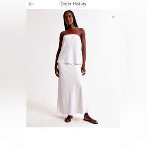 Abercrombie mid rise satin maxi skirt